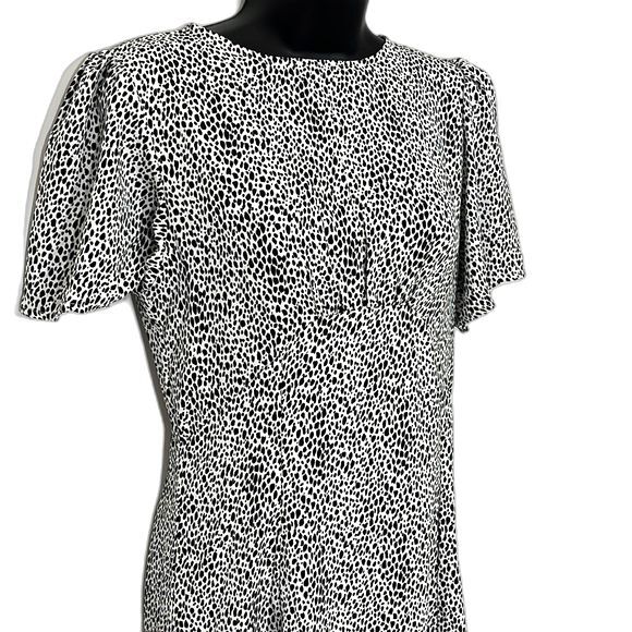 MISSGUIDED Black White Dalmatian Print Dress Size 6 - Picture 3 of 13